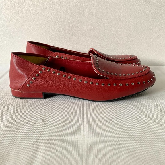Seven7 Francesca  Studded Flat Loafers Red 8 - Picture 12 of 12